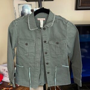 Army Green Button-Up Jacket 100% Cotton